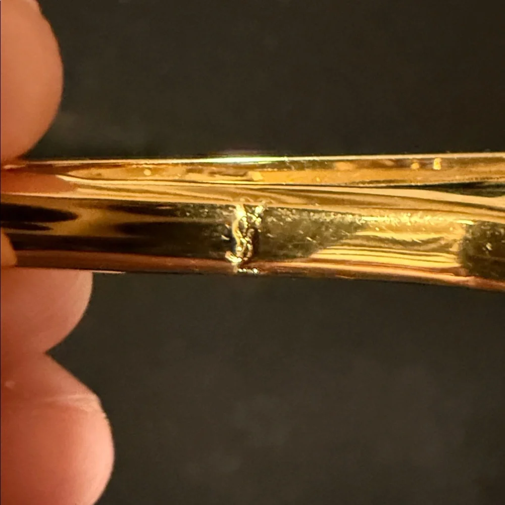 YSL Authentic Silver and Gold Cufflinks with Tie Clip